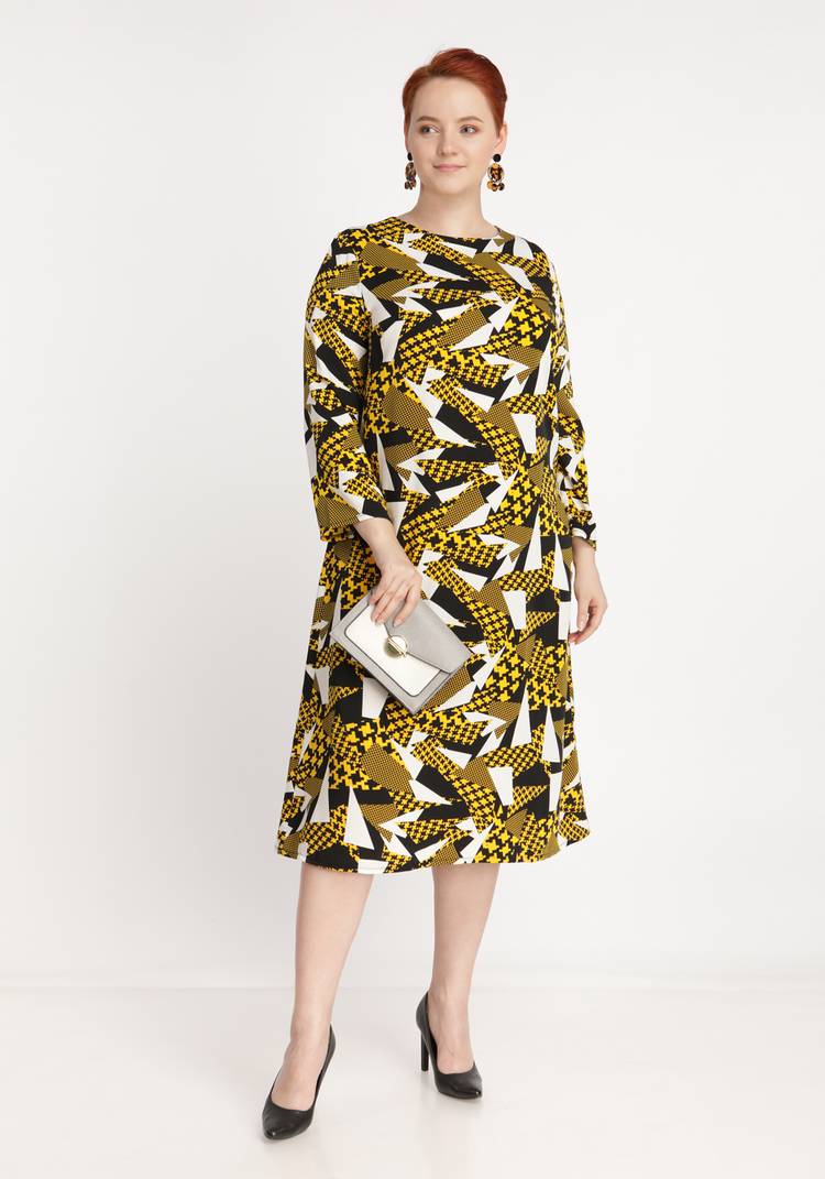 Платье с ярким геометрическим принтом шир.  750, рис. 5