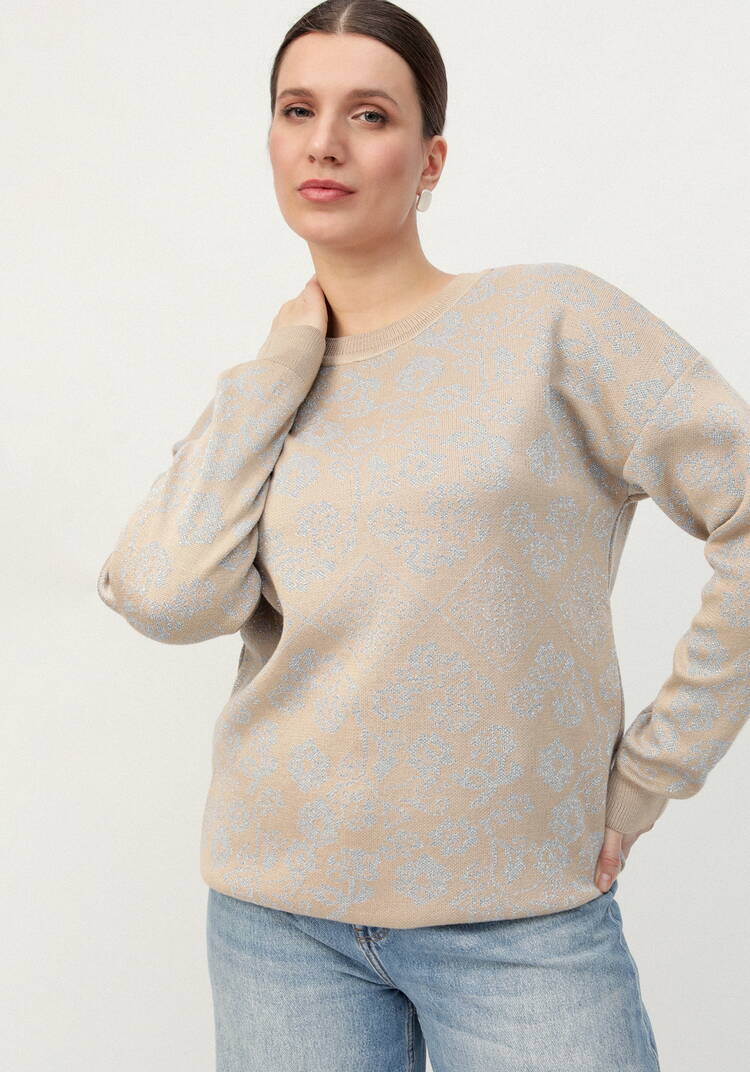 Джемпер с цветочным орнаментом из метанити шир.  750, рис. 8