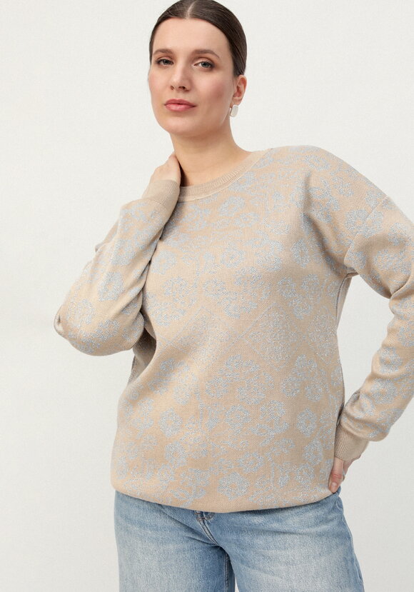 Джемпер с цветочным орнаментом из метанити шир.  580, рис. 8