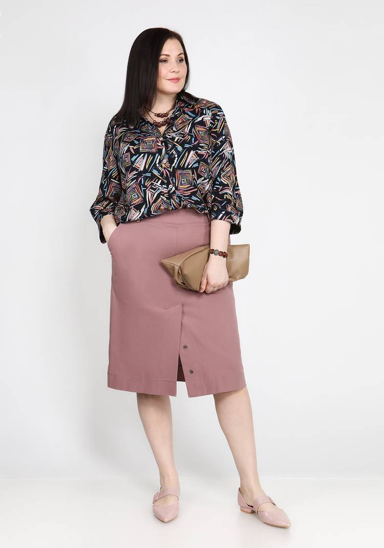 Блуза свободного кроя с принтом РОМБЫ шир.  750, рис. 3