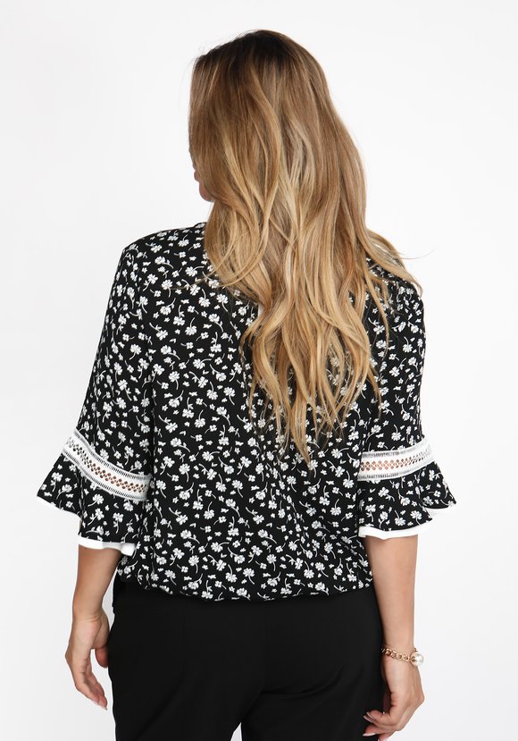 Блуза с двойной рюшей на рукаве шир.  580, рис. 6