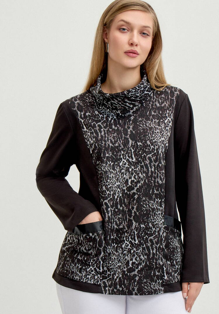 Блуза с анималистичным принтом по груди шир.  750, рис. 9