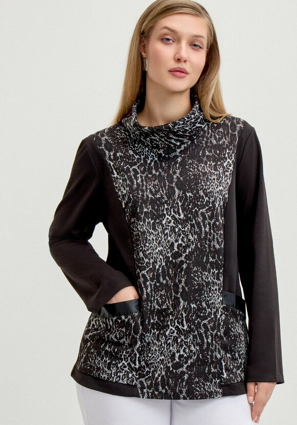 Блуза с анималистичным принтом по груди шир.  580, рис. 9