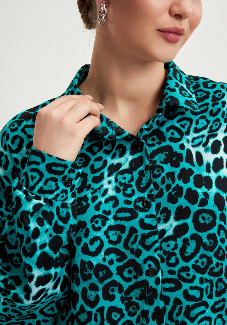 Блуза с леопардовым принтом Виталина шир.  750, рис. 20