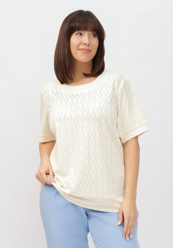 Джемпер с коротким рукавом и принтом шир.  580, рис. 14