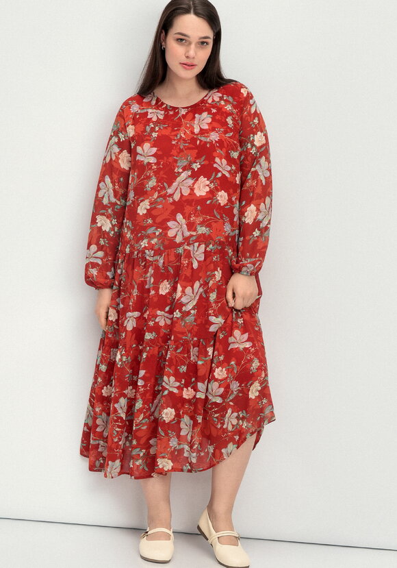 Платье ярусное с цветочным принтом шир.  580, рис. 26