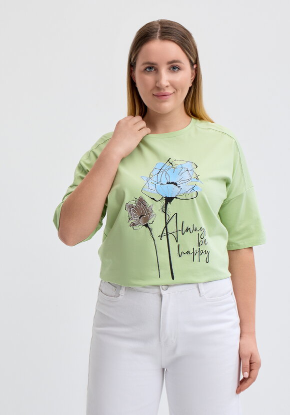 Футболка с флоральным принтом шир.  580, рис. 11