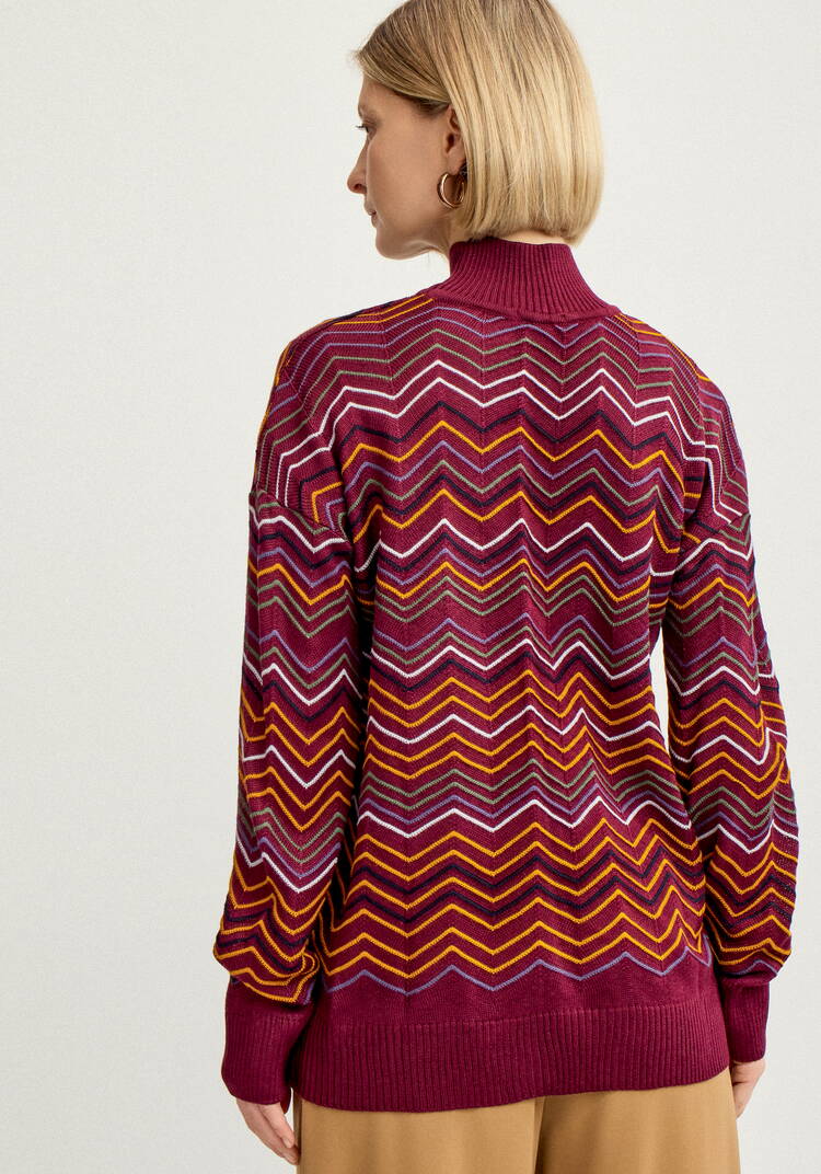 Свитер с высоким горлом и принтом зигзаг шир.  750, рис. 32
