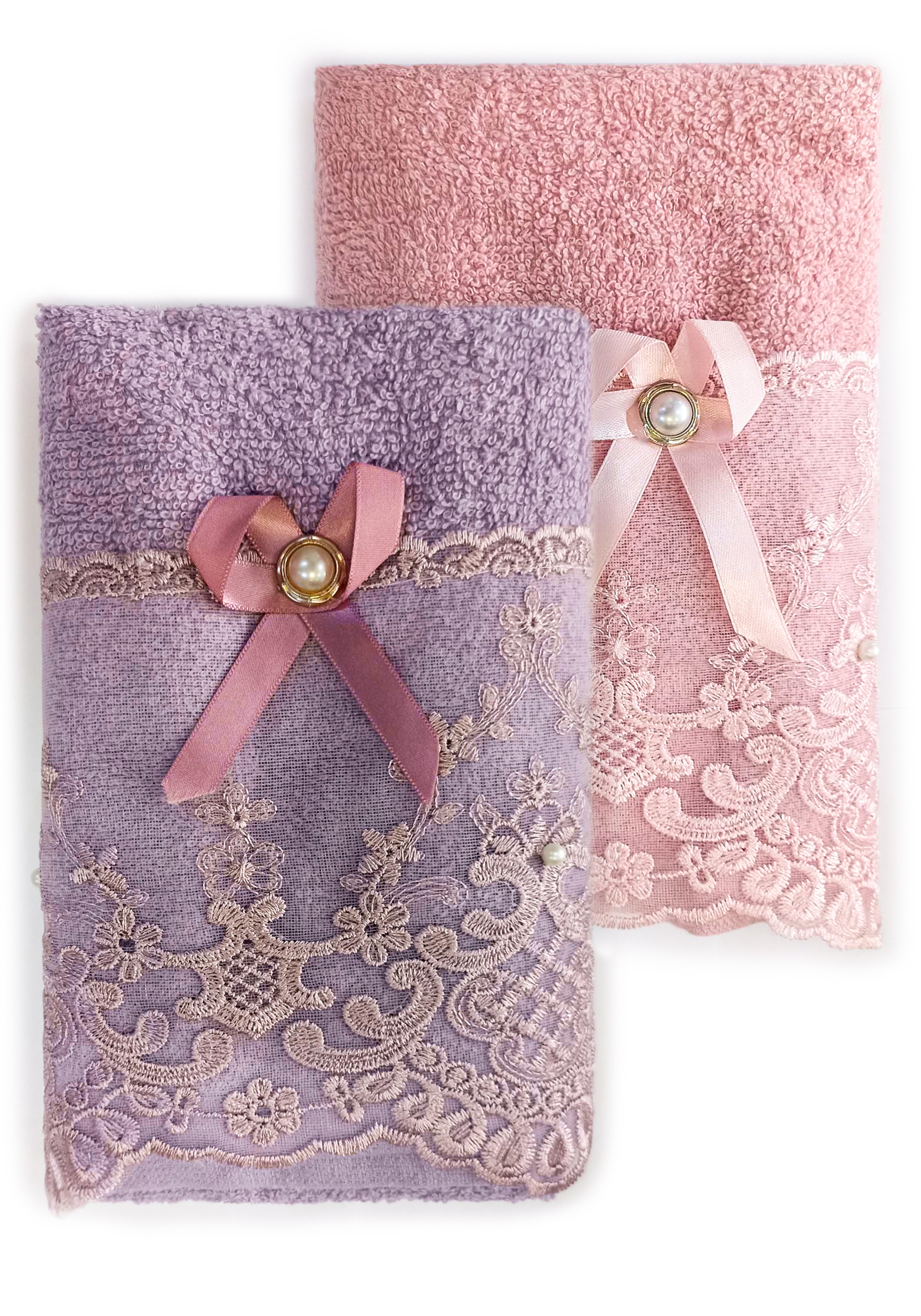 Полотенце махровое "Кружевница", 2 шт.