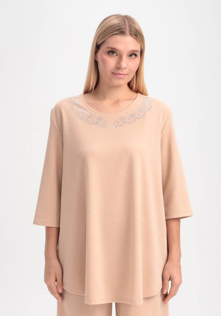Туника с люрексом и декором из страз шир.  750, рис. 28