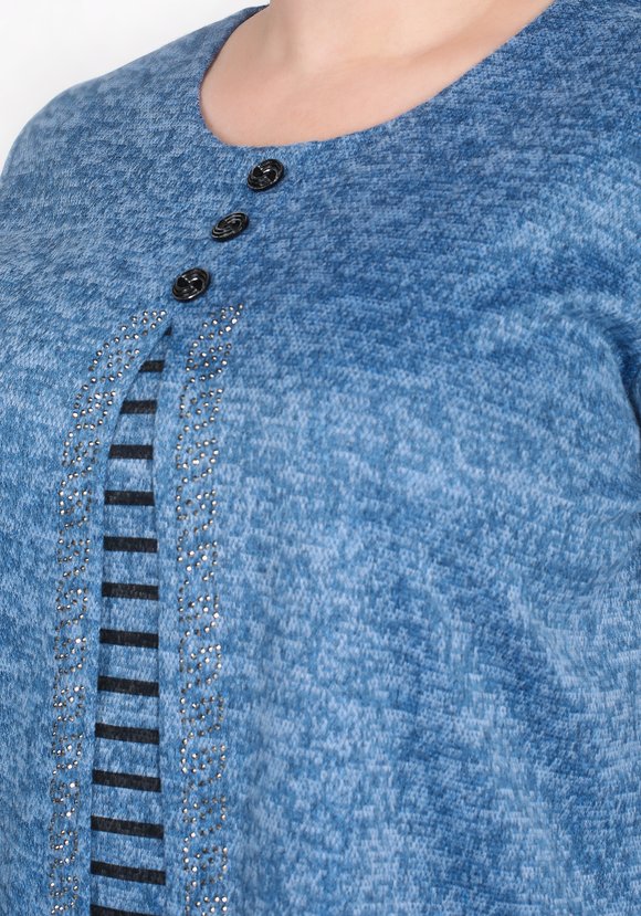 Блуза с пуговицами и узором из страз шир.  580, рис. 11