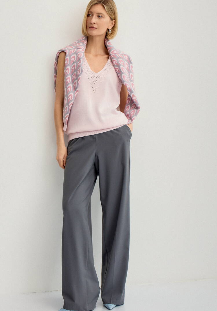 Топ женский без рукава с ажурным рисунком шир.  750, рис. 8