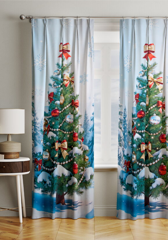 Штора Зимний сюжет шир.  580, рис. 8