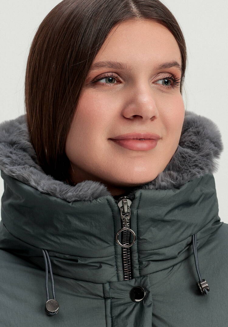 Пальто удлиненное с меховым капюшоном шир.  750, рис. 14