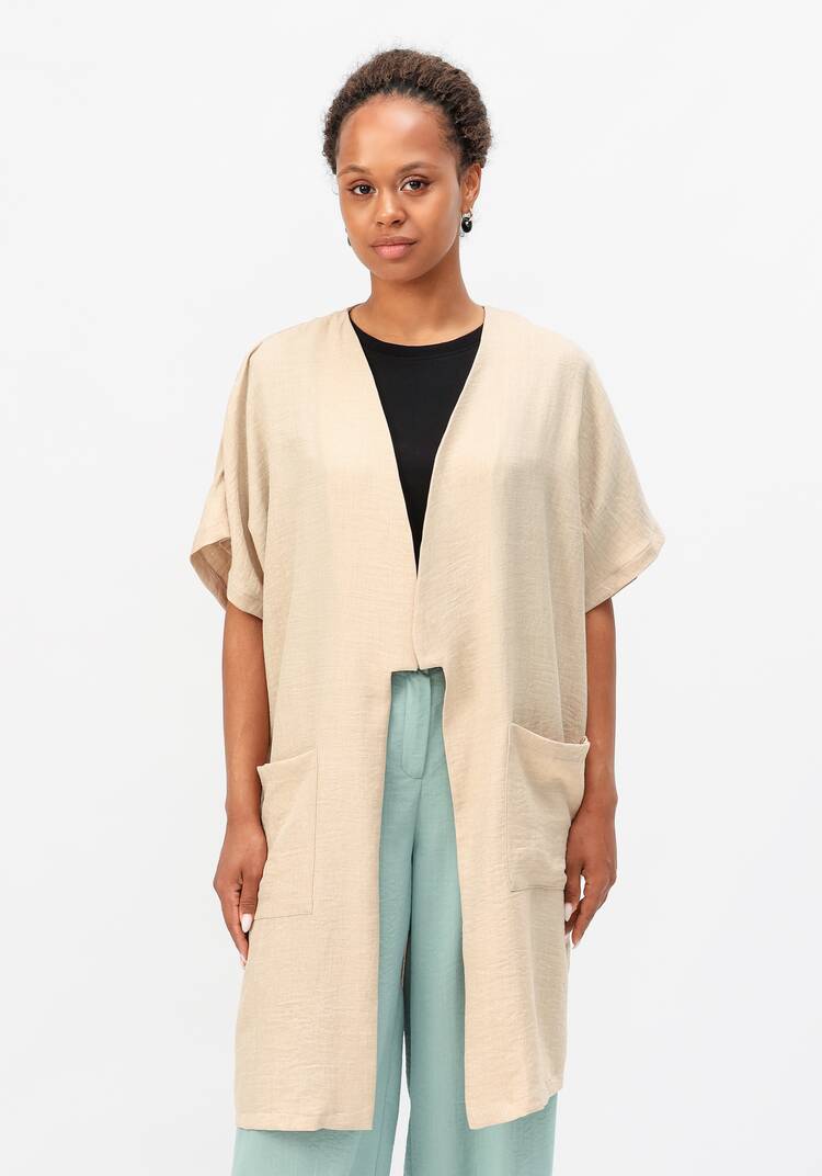 Кардиган-накидка оверсайз со спущенным плечом шир.  750, рис. 4