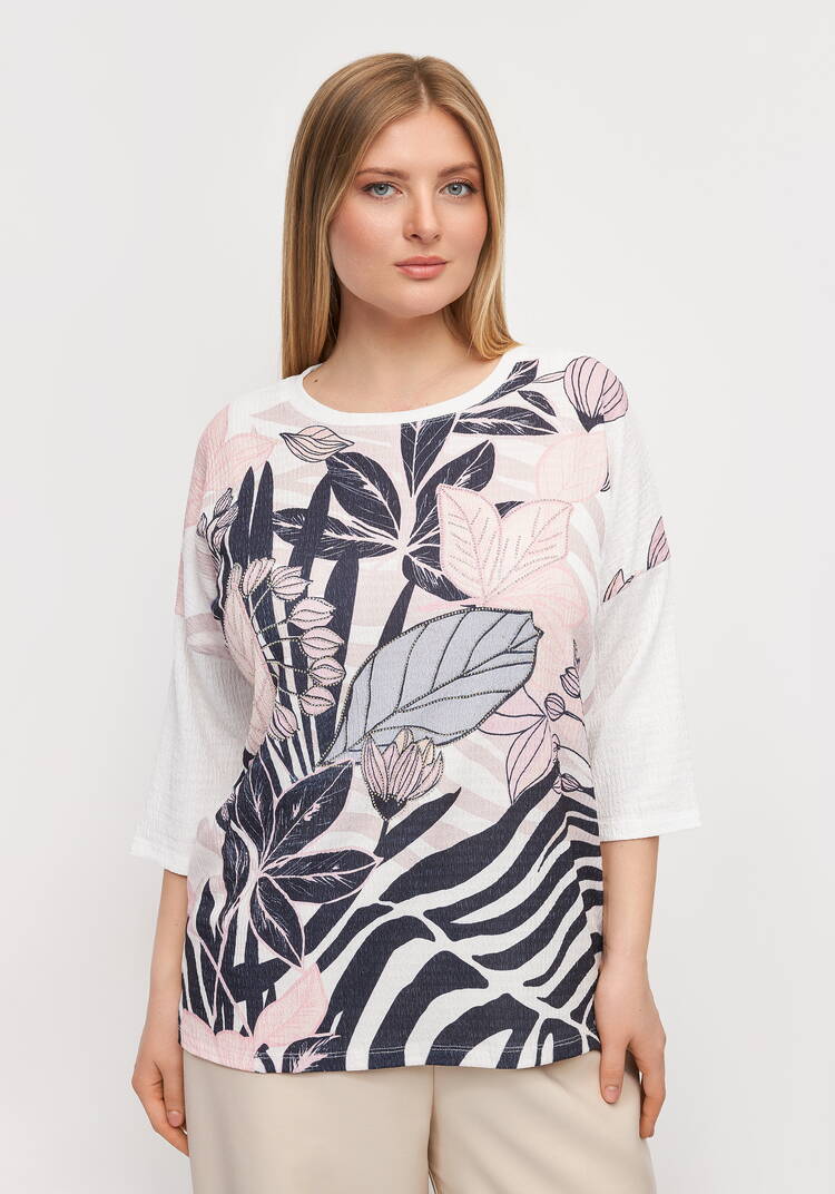 Блуза с цветочным принтом Амелия шир.  750, рис. 28