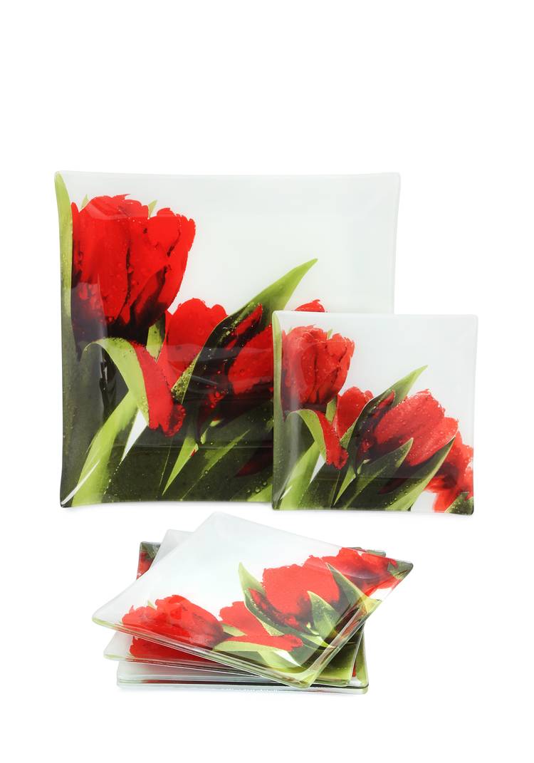 Набор из 7-ми предметов: 6 тарелок и блюдо. шир.  750, рис. 4