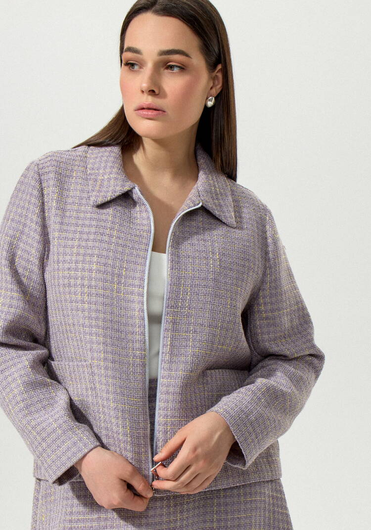 Пиджак с накладными карманами твидовый шир.  750, рис. 7