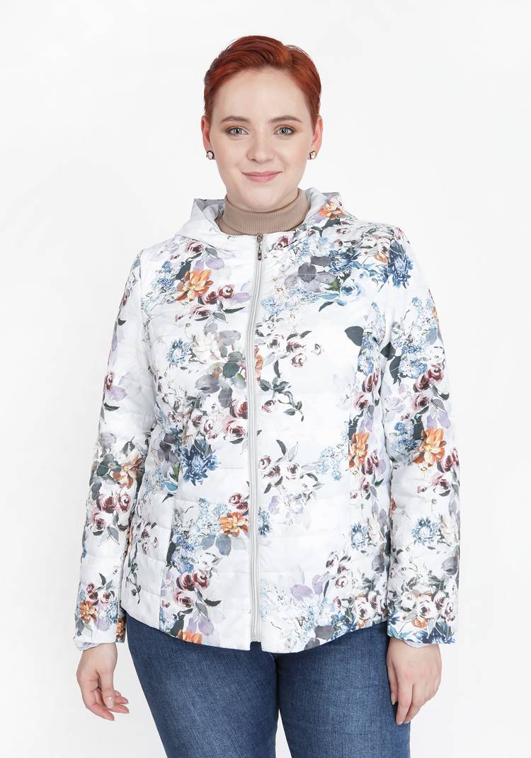 Куртка с принтом цветы шир.  750, рис. 5