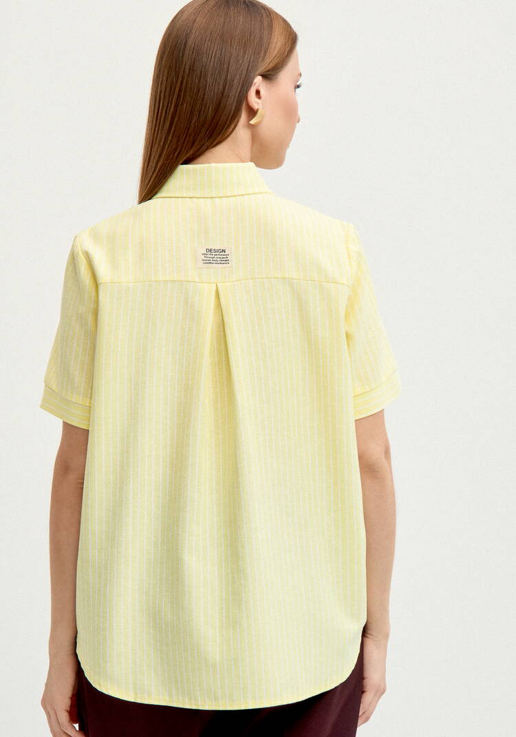 Блуза на пуговицах в вертикальную полоску шир.  750, рис. 11