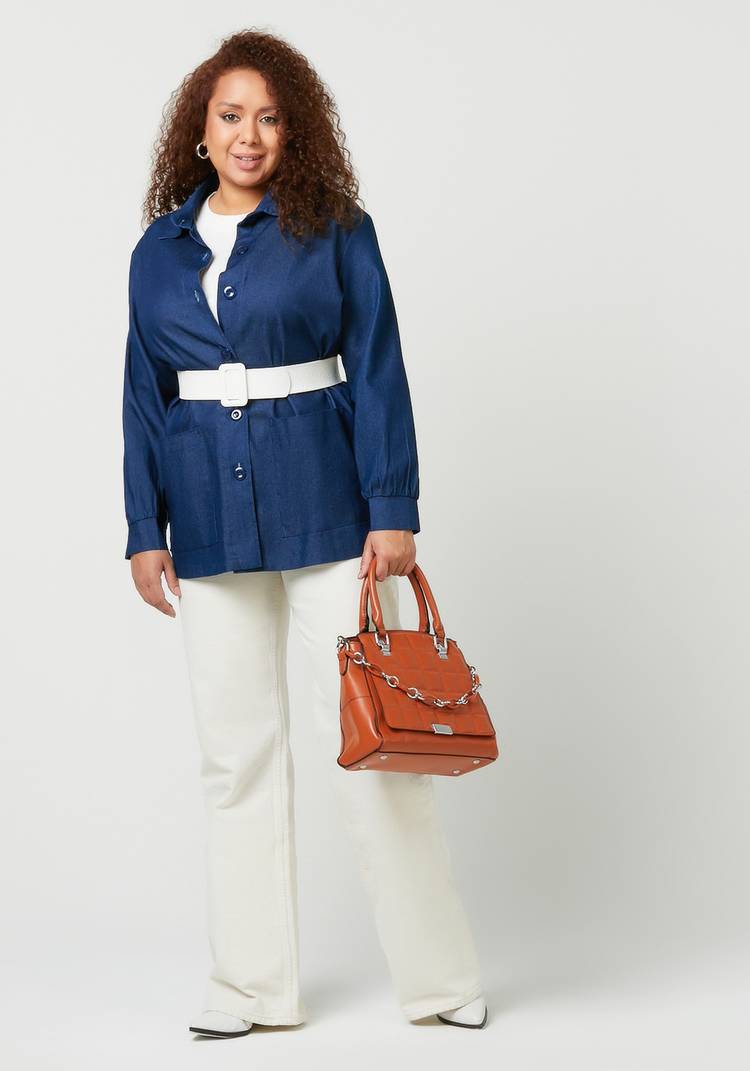 Жакет с поясом на пуговицах шир.  750, рис. 8