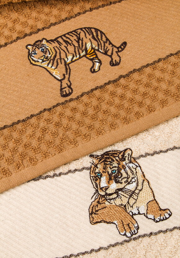 Набор махровых салфеток Тигр, 2 шт. шир.  580, рис. 8