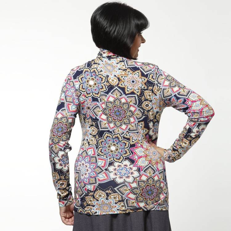 Блуза с оригинальным воротом и принтом шир.  750, рис. 6