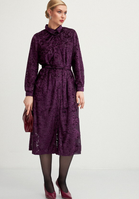 Платье-рубашка с фактурным рисунком шир.  580, рис. 8