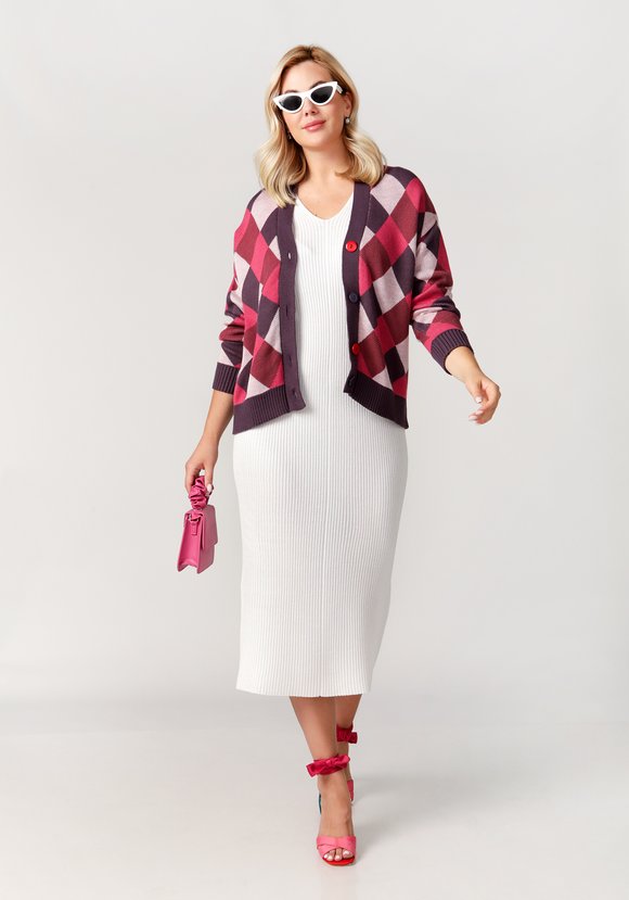 Кардиган Яркие ромбы шир.  580, рис. 36