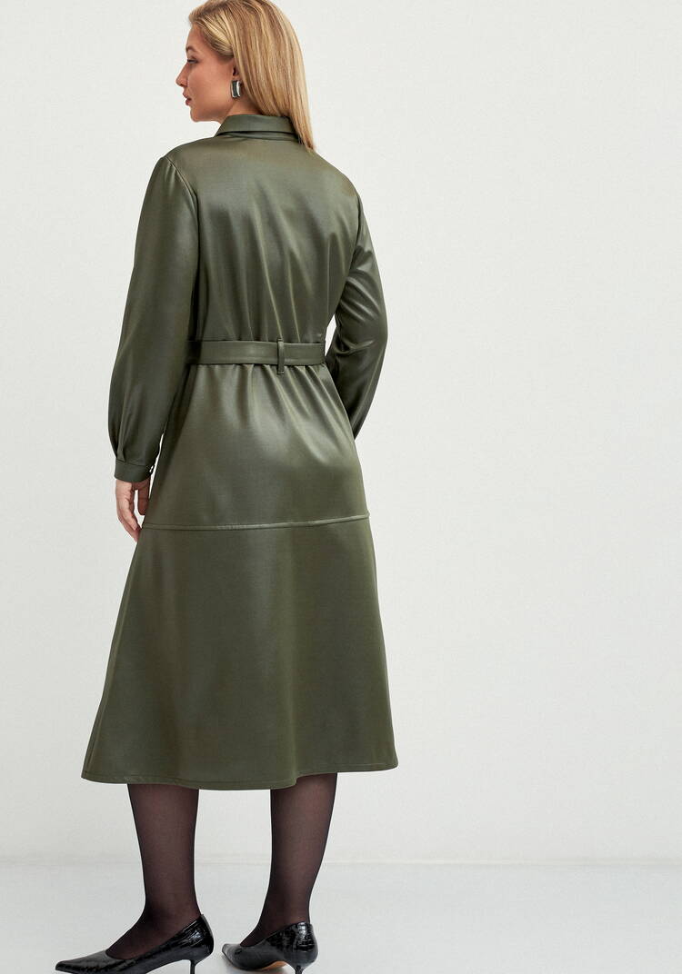 Платье-рубашка трикотажное под кожу шир.  750, рис. 3