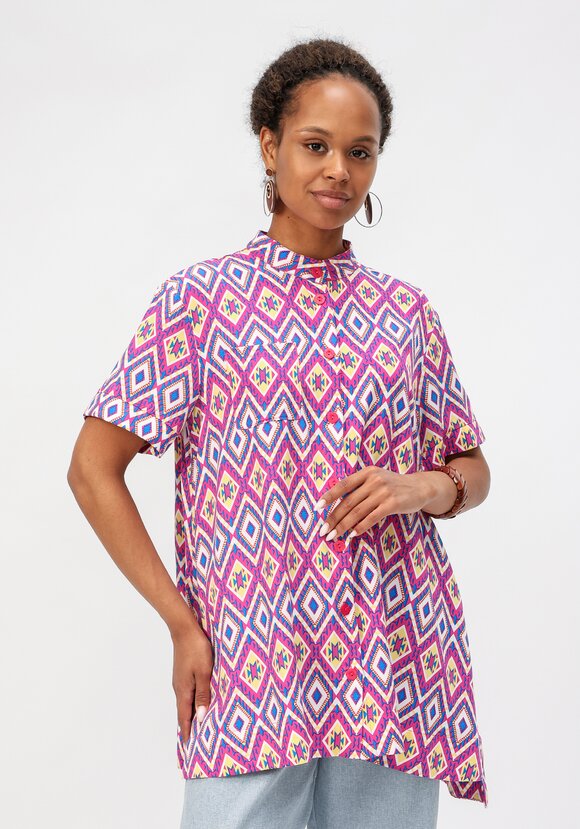 Блуза с геометрическим рисунком шир.  580, рис. 7