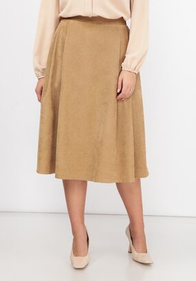 Юбка свободного кроя вельветовая с карманами