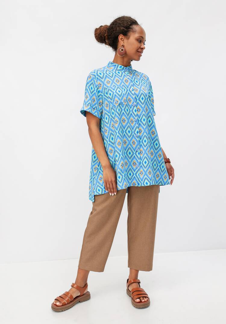 Блуза с геометрическим рисунком шир.  750, рис. 32