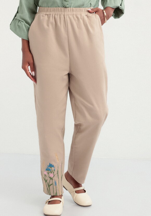 Брюки-бананы с вышивкой шир.  580, рис. 2