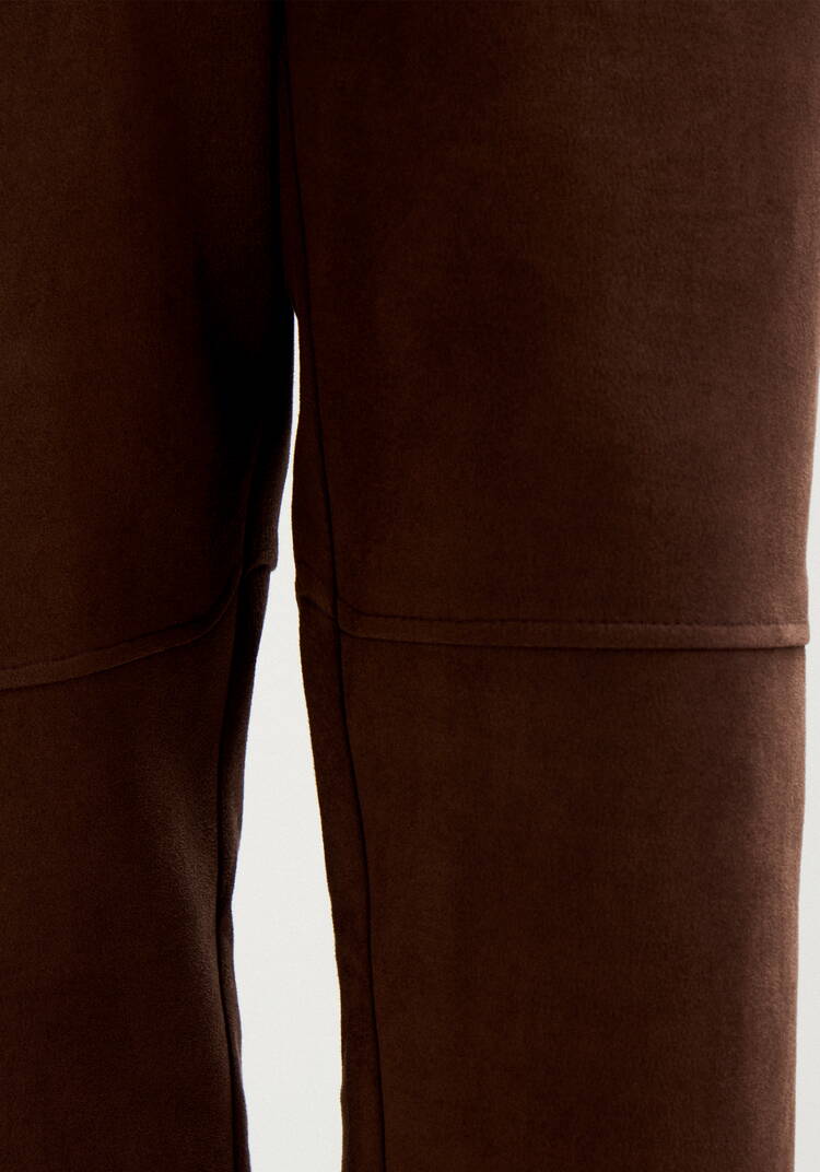 Брюки из замши прямые на резинке по поясу шир.  750, рис. 6