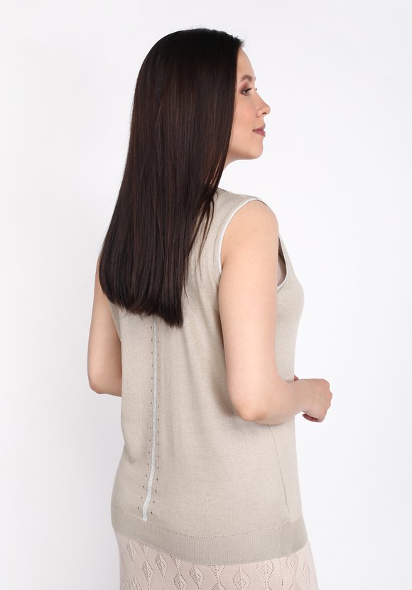 Топ тонкой вязки  с V-образным вырезом шир.  580, рис. 3