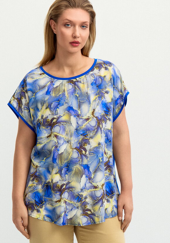 Блуза комбинированная со спущенным плечом шир.  580, рис. 12