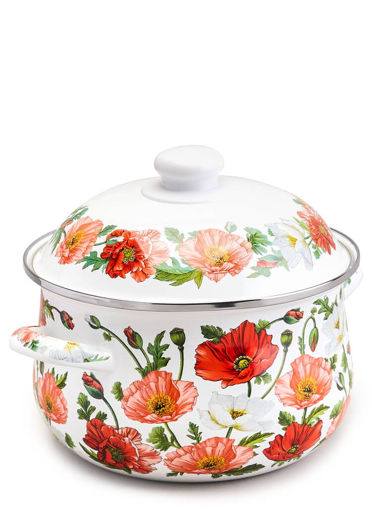 Кастрюля эмалированная с крышкой Маки шир.  750, рис. 15