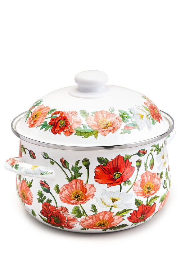 Кастрюля эмалированная с крышкой Маки шир.  580, рис. 15