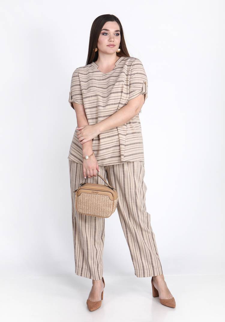 Туника с коротким рукавом в полоску шир.  750, рис. 6