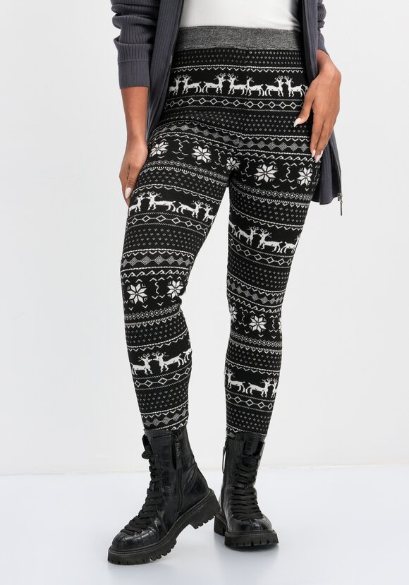 Леггинсы с начесом и зимним орнаментом шир.  580, рис. 7