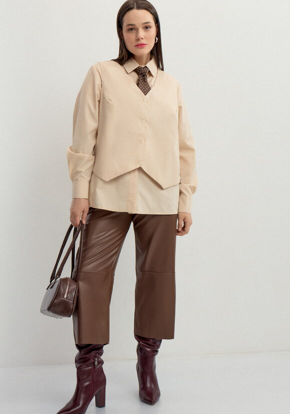 Блуза с имитацией жилетки свободного кроя шир.  580, рис. 8