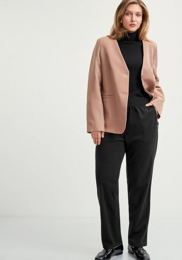 Прямые брюки на резинке с карманами шир.  750, рис. 14