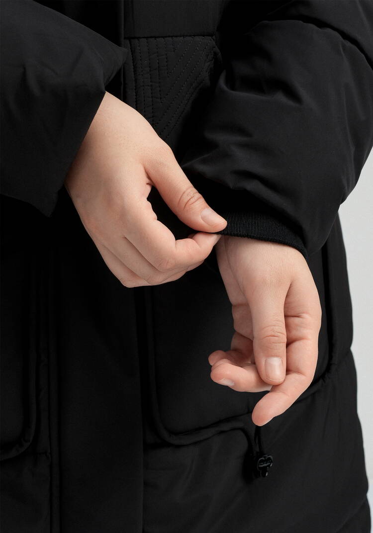 Пуховик стеганый с асимметричными карманами шир.  750, рис. 7