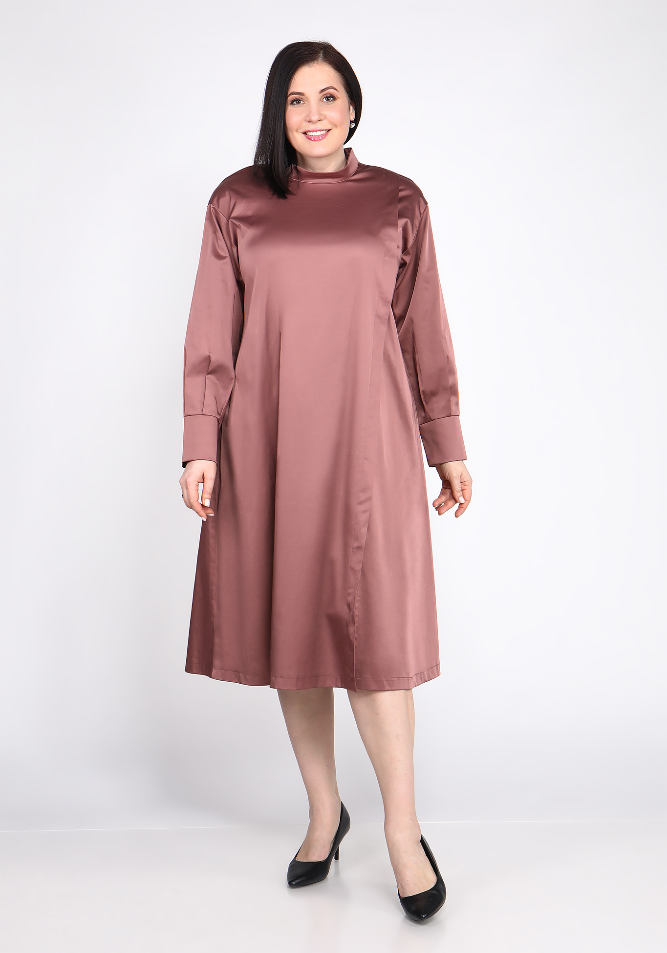 Платье с поясом на пуговицах Sarah Morenberg, размер 48, цвет тёмно-лиловый - фото 3