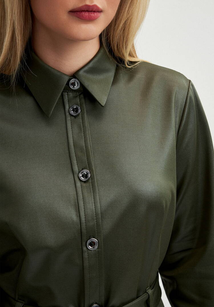 Платье-рубашка трикотажное под кожу шир.  750, рис. 5