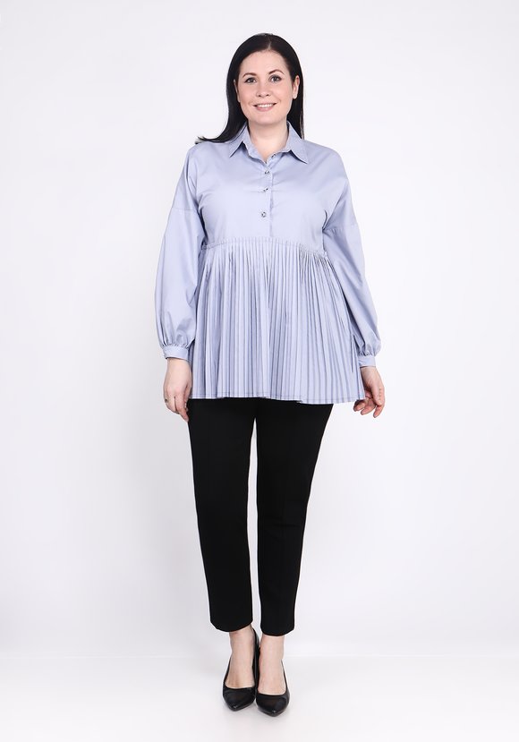 Блуза с плиссированной баской шир.  580, рис. 1