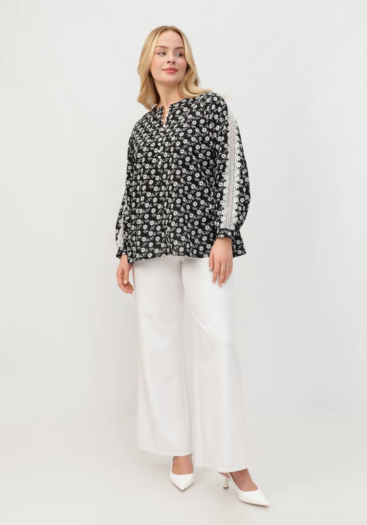 Блуза с вышивкой и кружевом по рукавам шир.  750, рис. 9