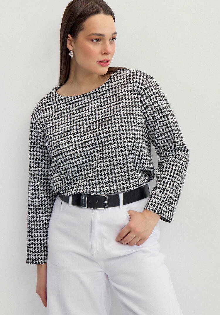 Лонгслив прямого кроя с рукавом 3/4 шир.  750, рис. 8