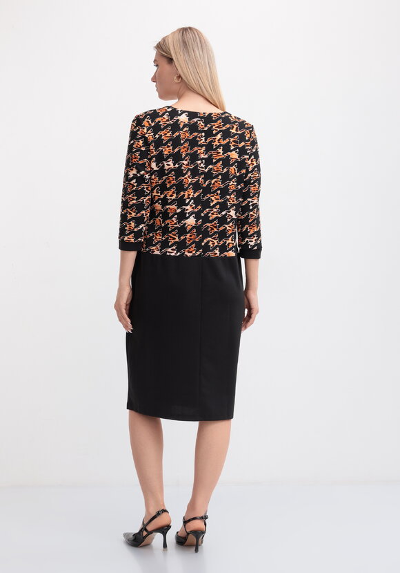 Платье классическое комбинированное из джерси шир.  580, рис. 13